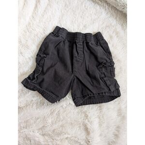 Garanimals 100% Cotton Black Pull On Elastic Waist Cargo Shorts Size 2T